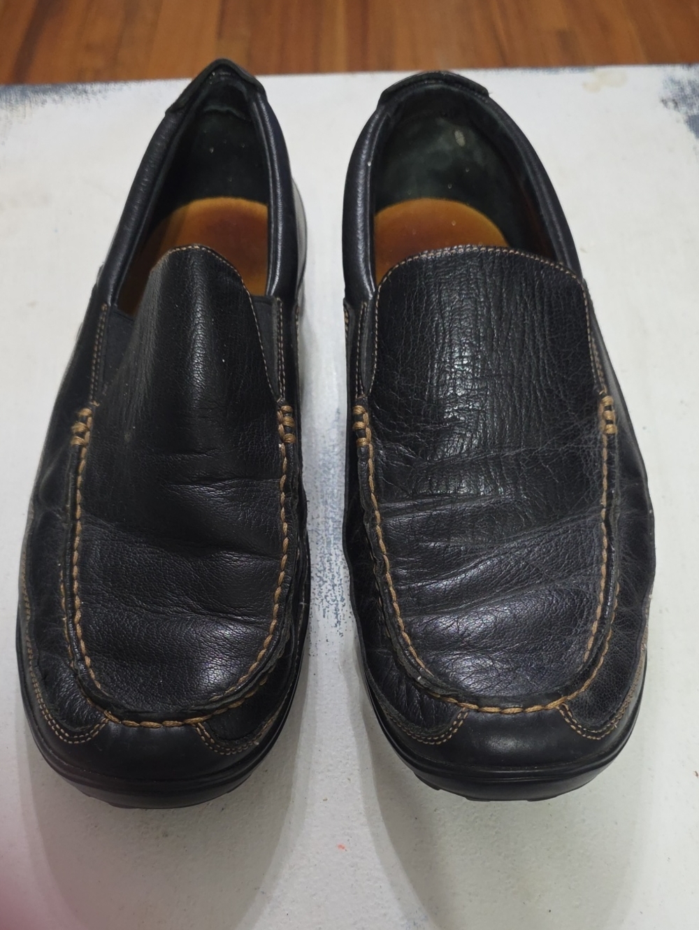 Cole Haan Mens Loafers Brown Slip Ons Shoes Textured Knobby Soles Sz 11 GUC READ